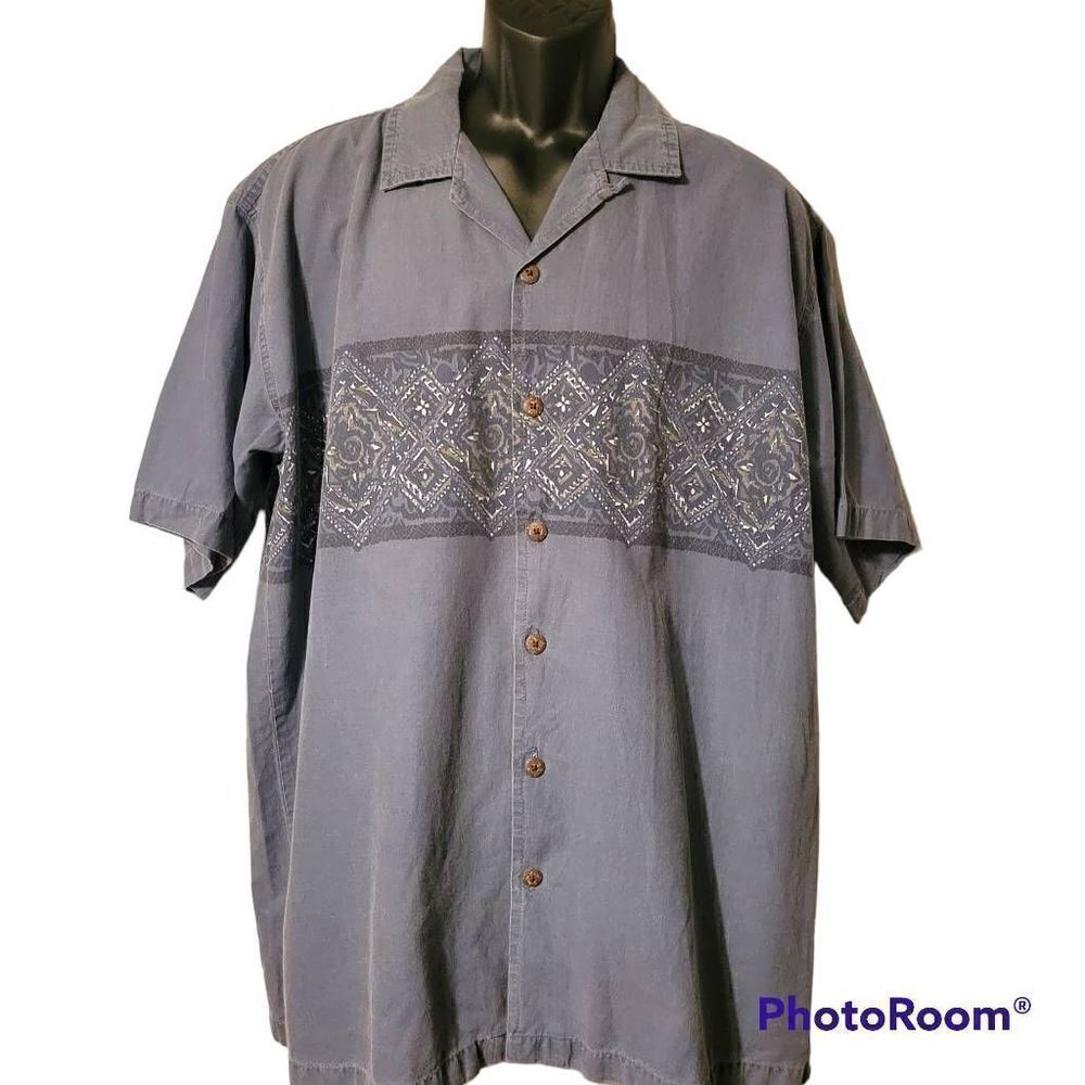 No Boundaries Short Sleeve Cotton Button Down Shirt Size XL